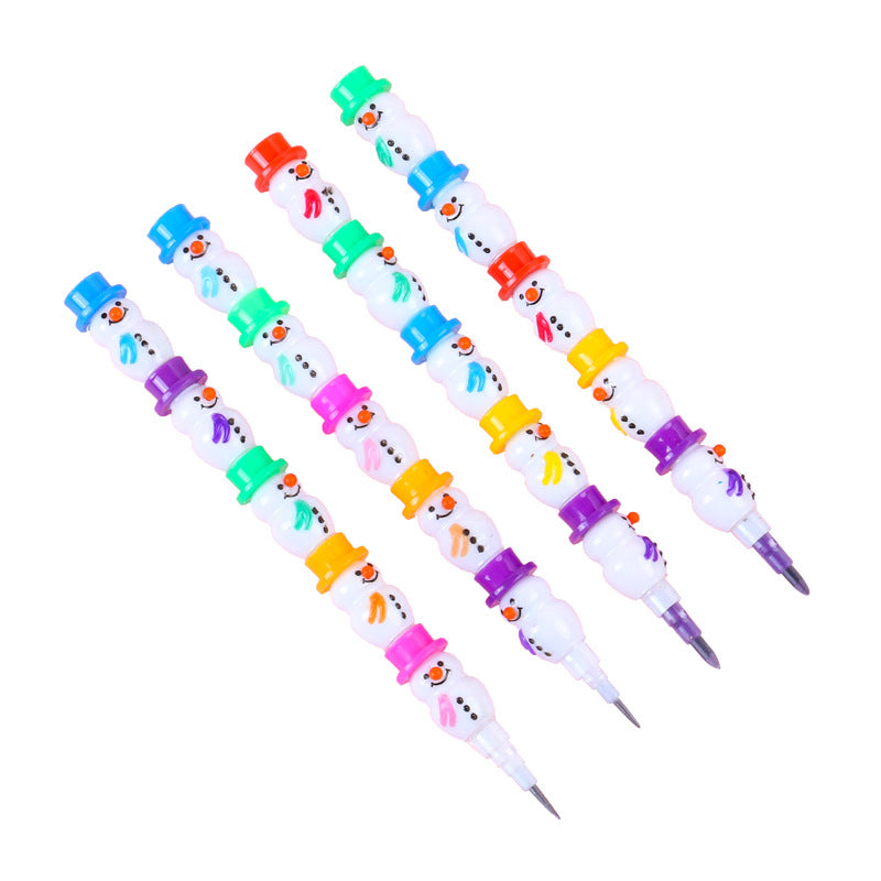 Wholesale Detachable Cartoon Plastic Creative Snowman 5-section Crayon Pencil